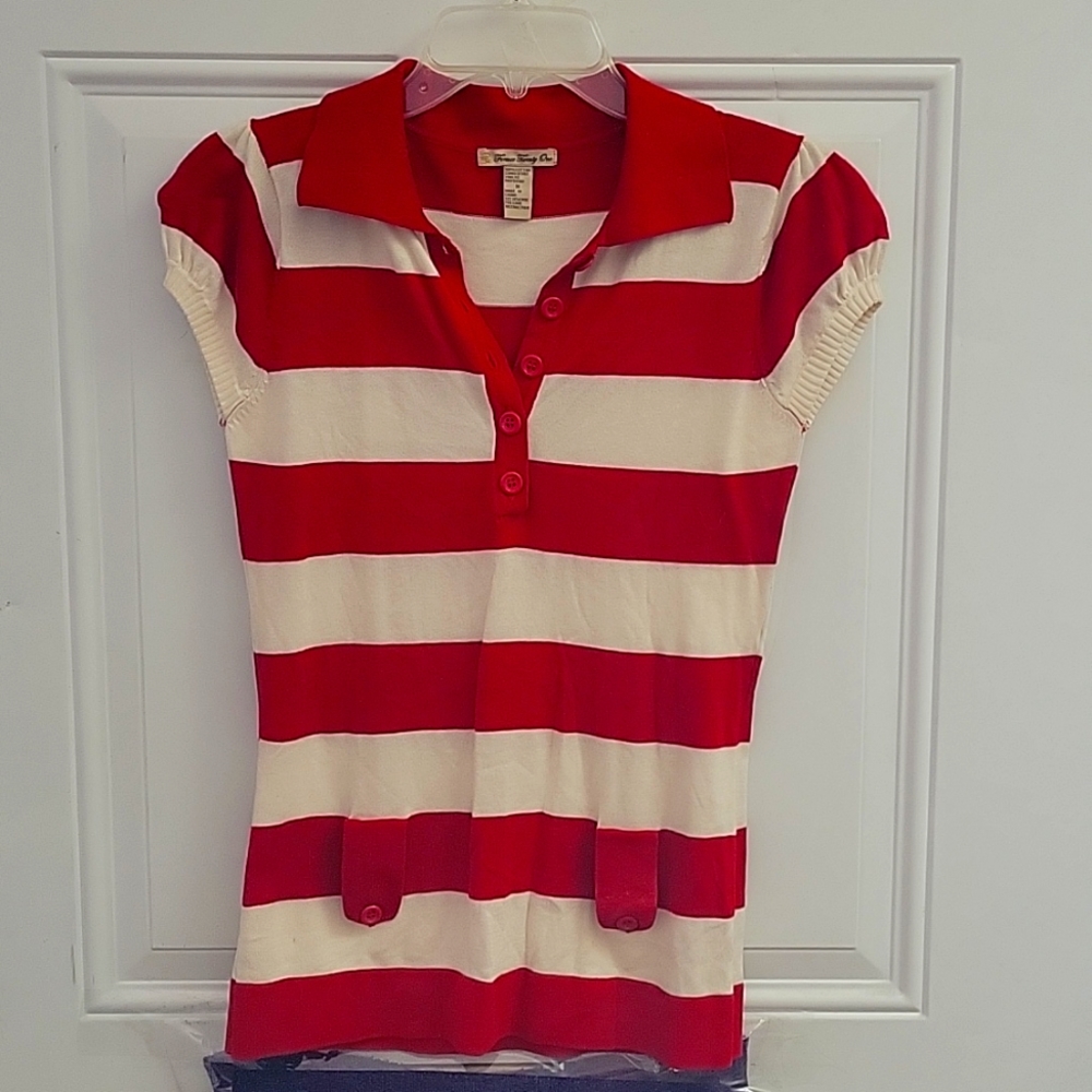 Red and white shirt